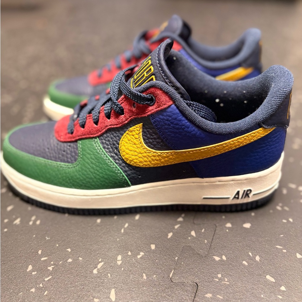 Women’s Air Force 1 Sneakers in Navy, Red, Green, and Yellow - Picture 2 of 7